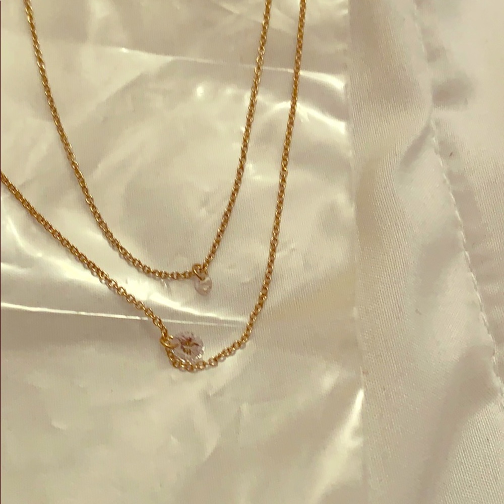 Gold Diamond Stacked Necklace
